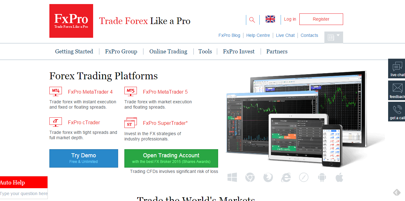 fxpro forex spreads