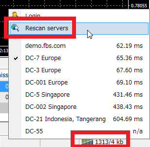 MT4 rescan the server