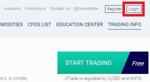 XTrade online trading platform login