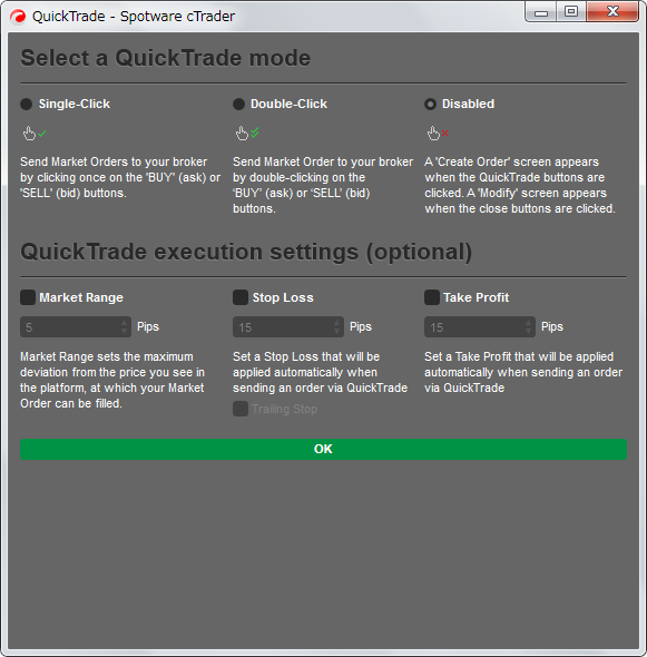 ctrader one click trading setting disable