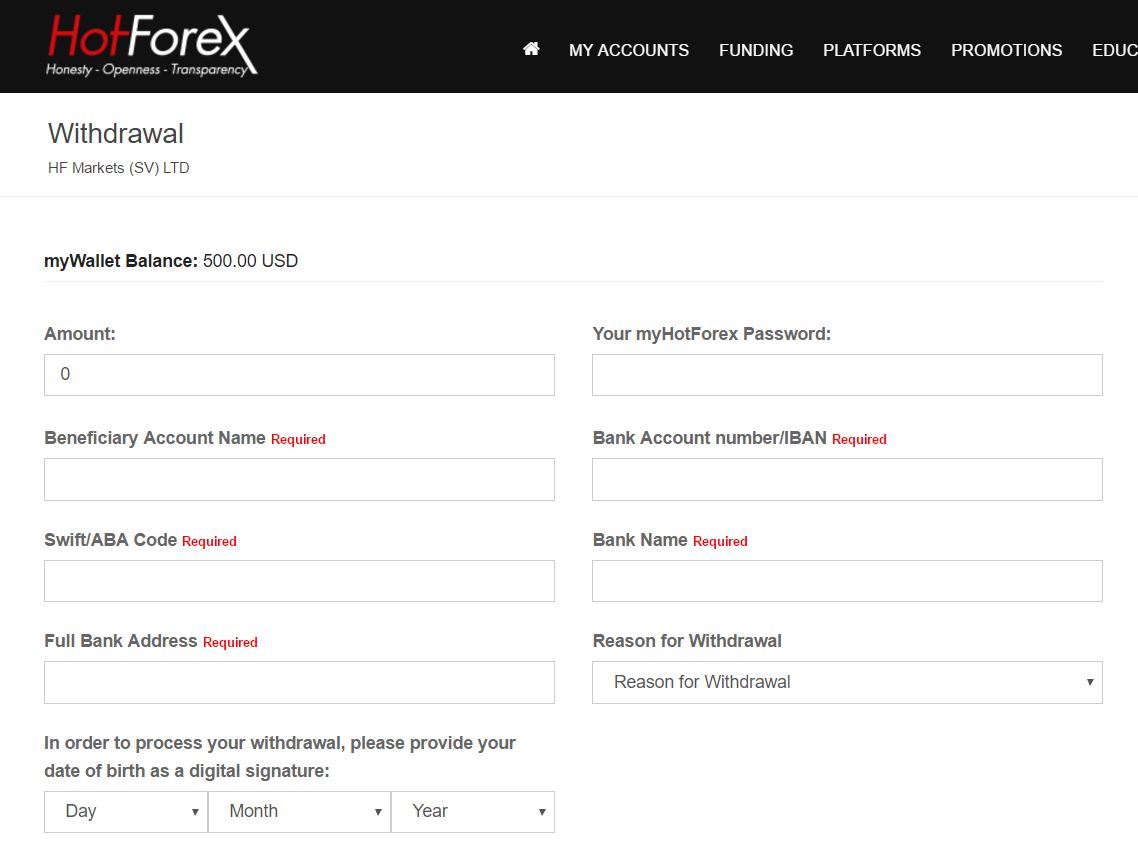 forex broker inc withdrawal form