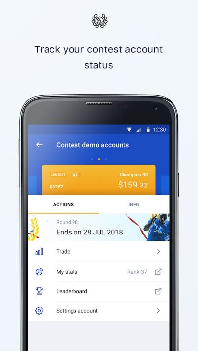 octafx mobile app android trading platform account management bonus contest