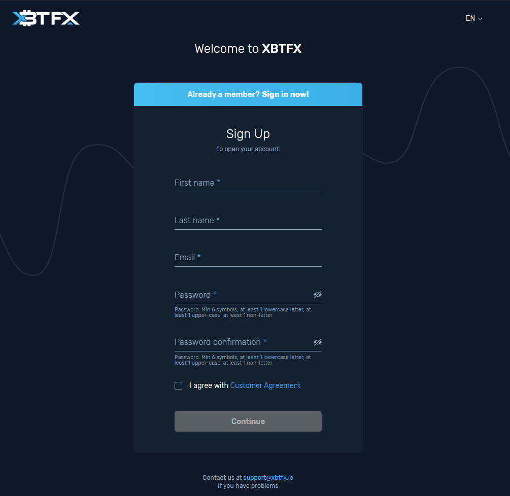 How to open XBTFX MT5 account online registration