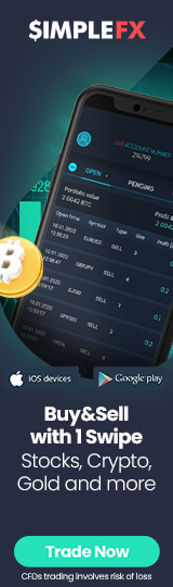SimpleFX Buy and Sell Bitcoin, Stocks, Gold with one swipe