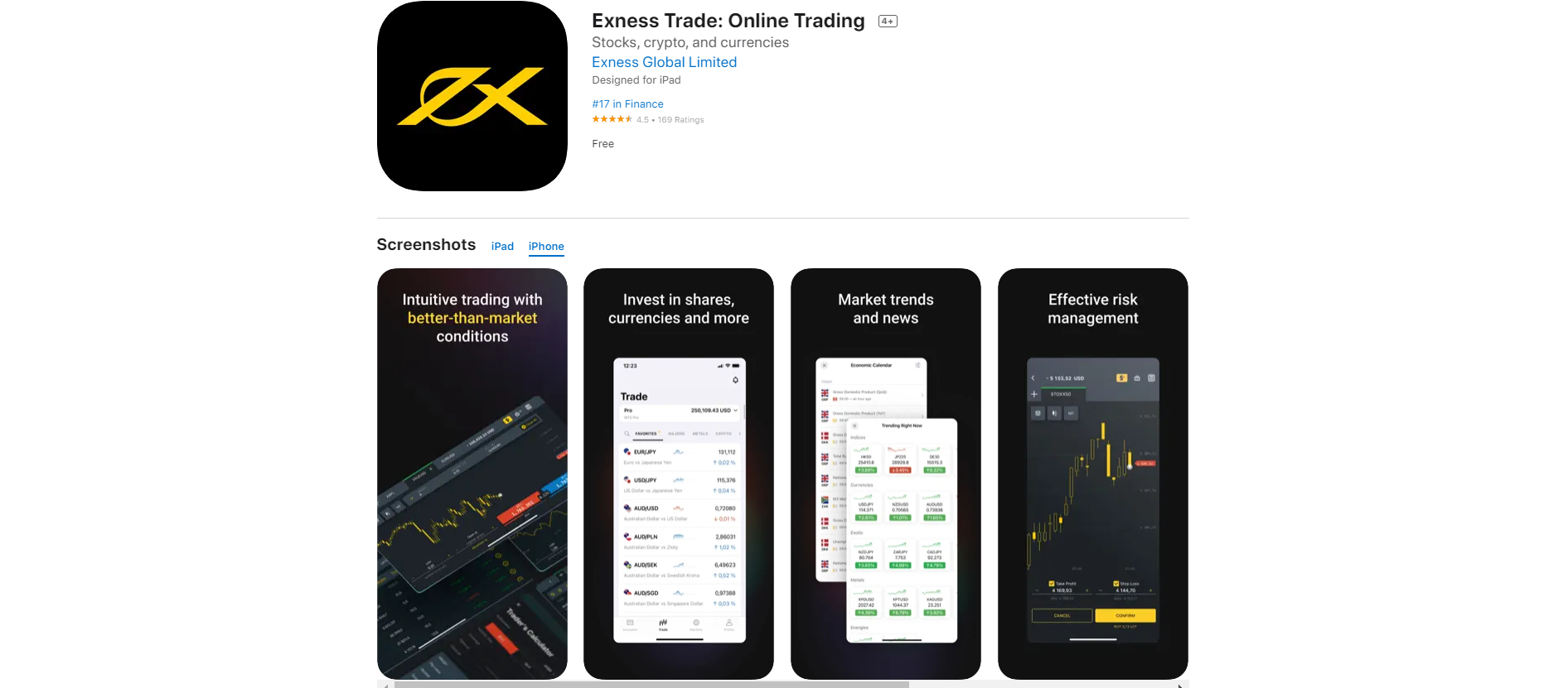 exness trader moile app app store