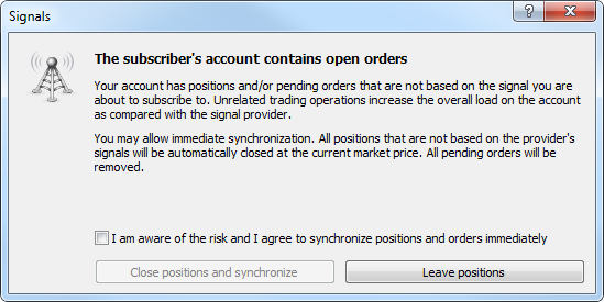 Synchronization with provider account