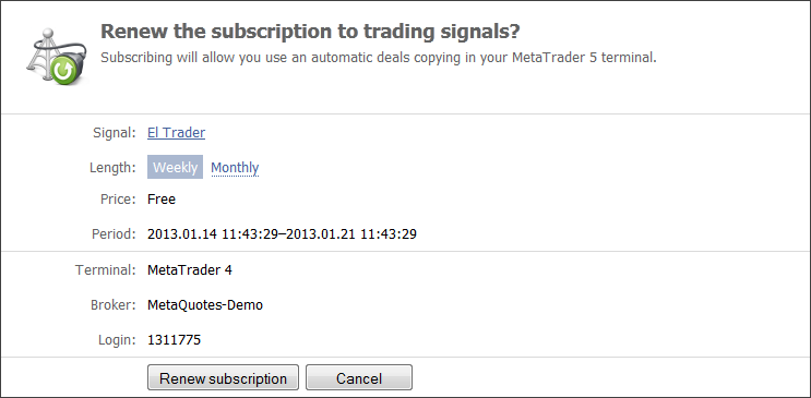 mql4 mql5 renew the subscription to trading signals