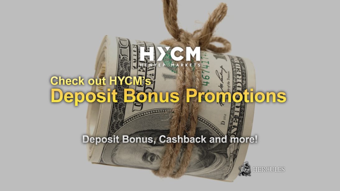 HYCM offers 10% welcome bonus and 2.5% cashback when depositing in cryptocurrencies